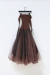 Marc Le Bihan 21908 Shrink Silk Ballet Dress Flat Shoulder Series Triple Tulle Skin-friendly MLB-21908-SHENHE Dark Brown